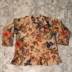 Zimmermann Kids Multicolor Floral Ruffle Rash Guard 12/18M